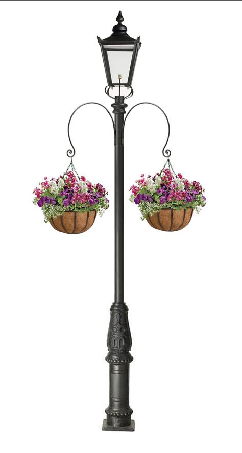 hanging basket brackets for a metal lamp post|planters unlimited post brackets.